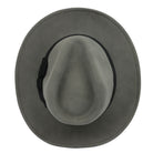 Crushable Fedora 100% Wool Wide Brim Grey Hat