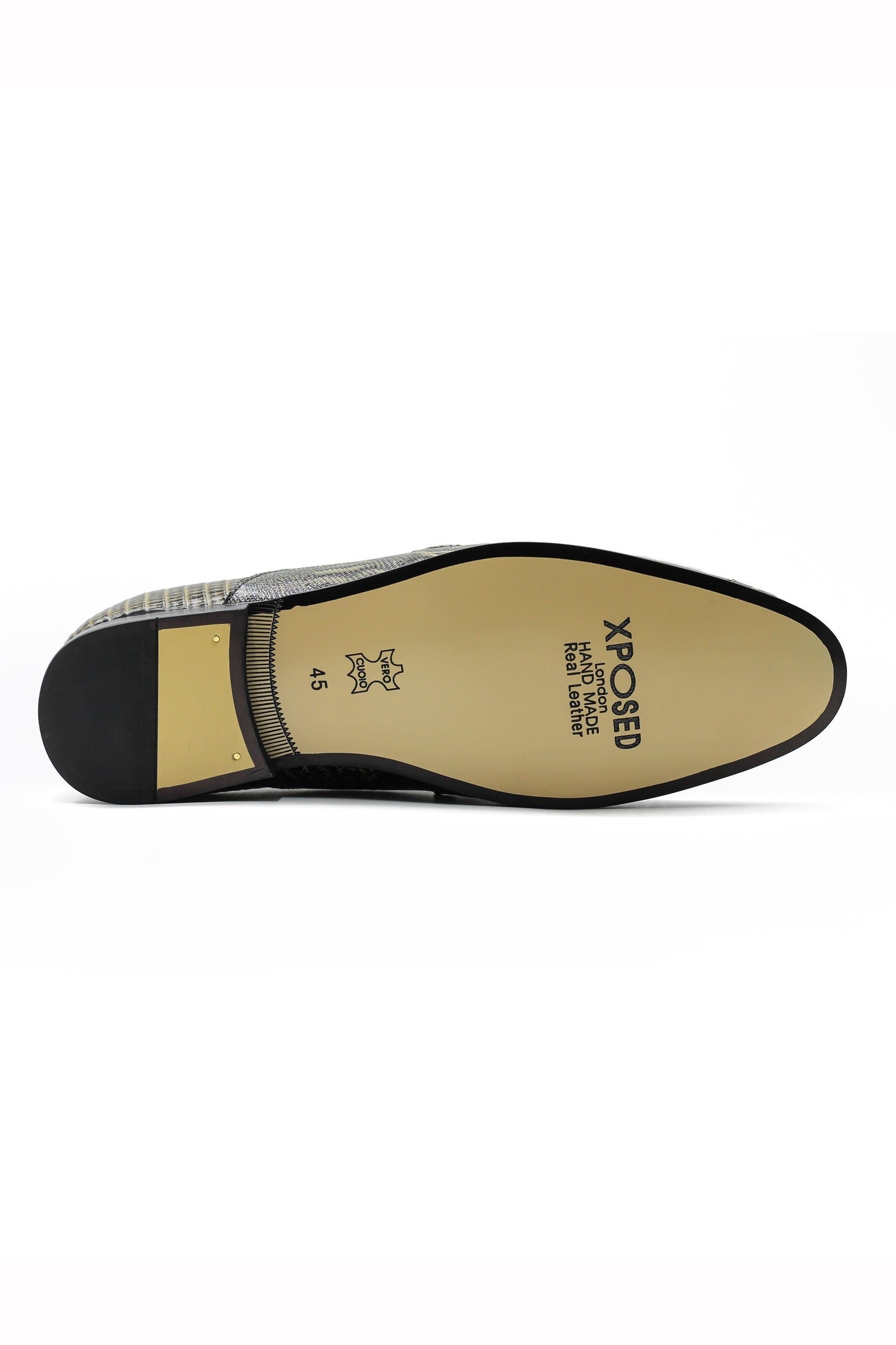 BROWN PRINTED LEATHER SHOES WITH BUCKLE