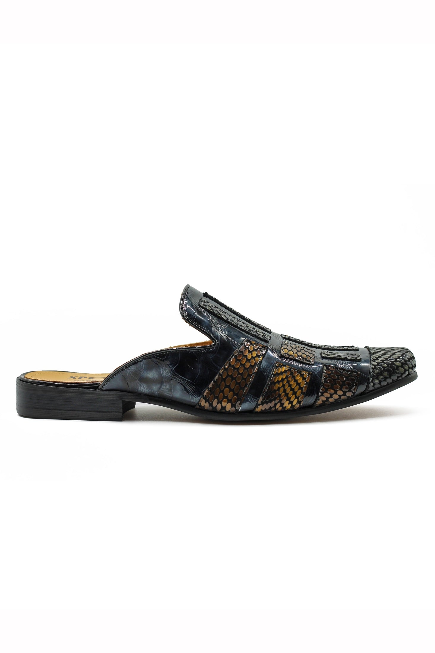 Real Leather Half Shoes Detailed Print Loafers