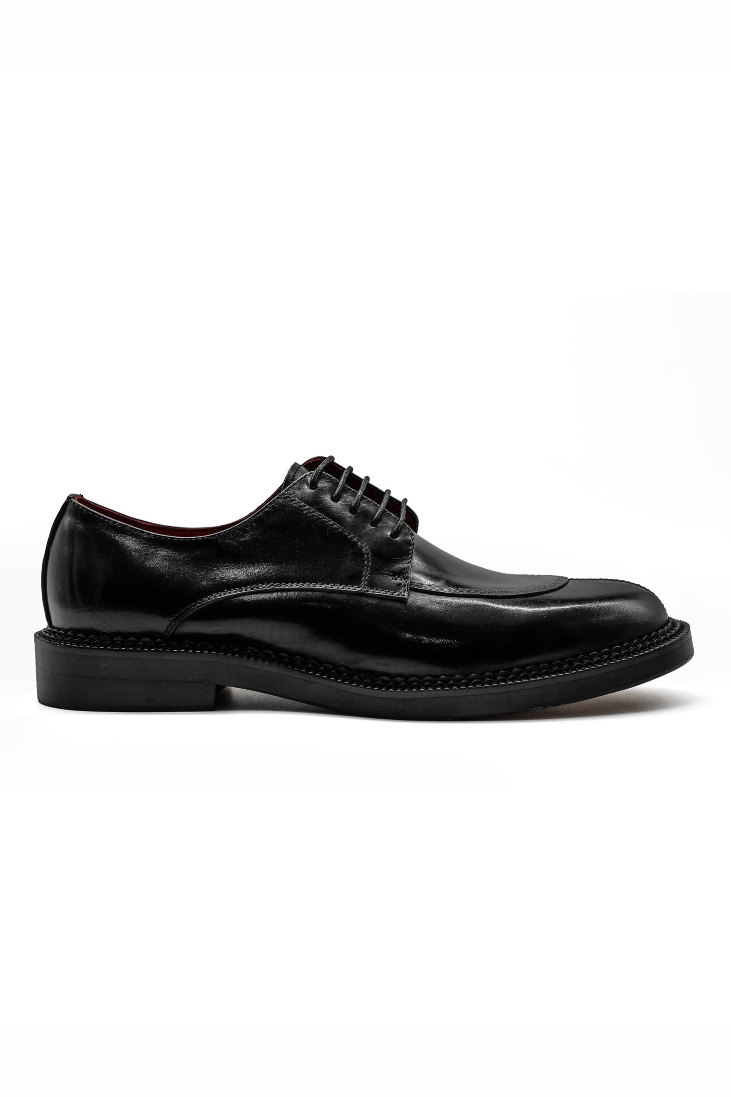 Mens Black Leather Split Toe Derby Shoes