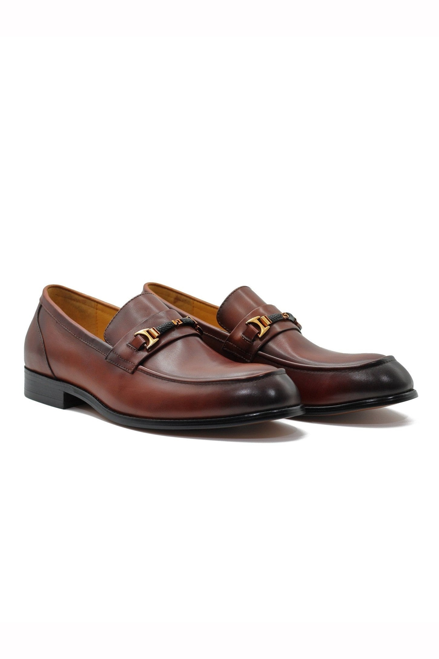 ORNAMENT BUCKLE LOAFERS IN BROWN