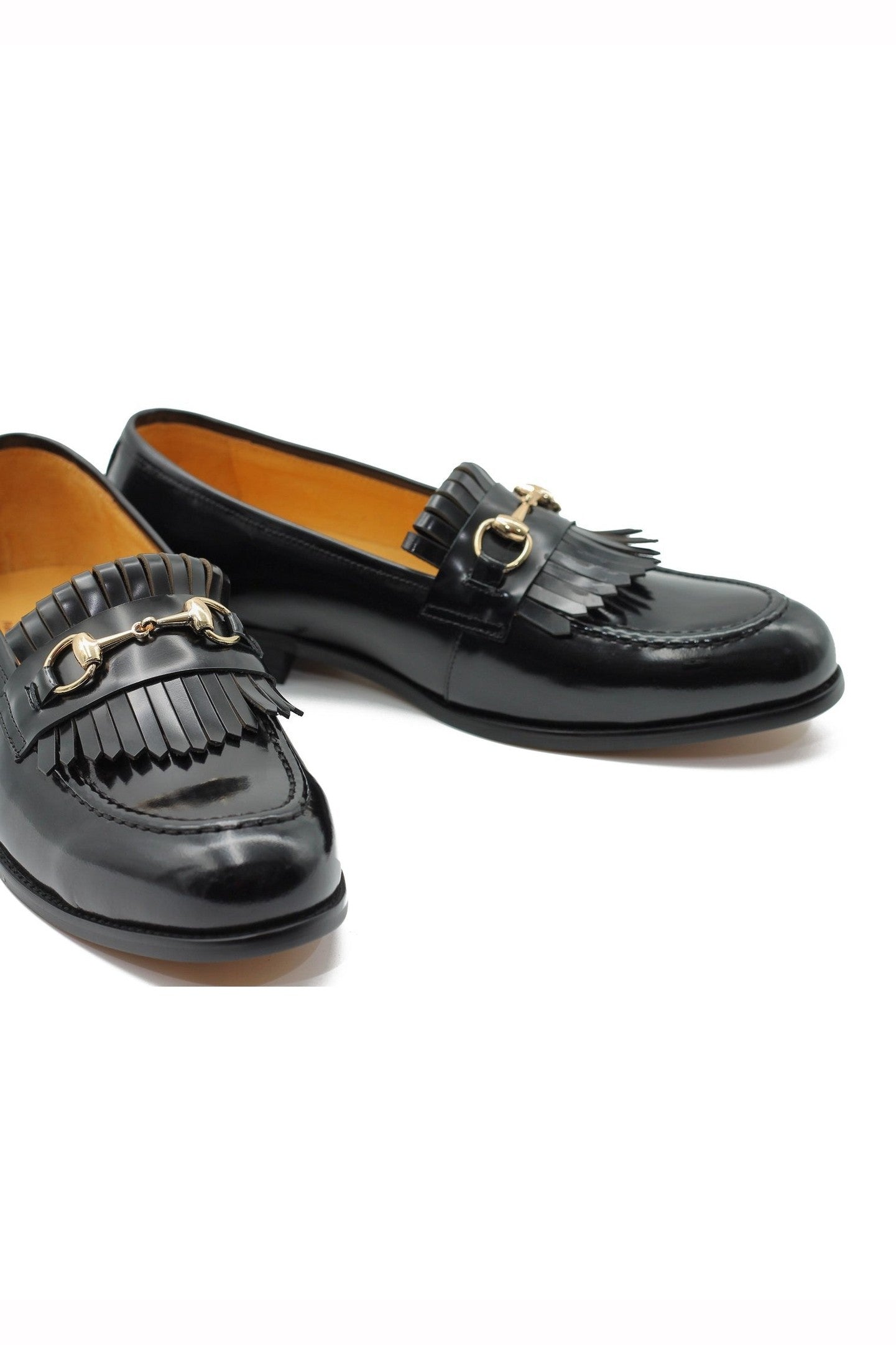 FRINGE KILTIE LOAFERS SNAFFLE BIT IN BLACK