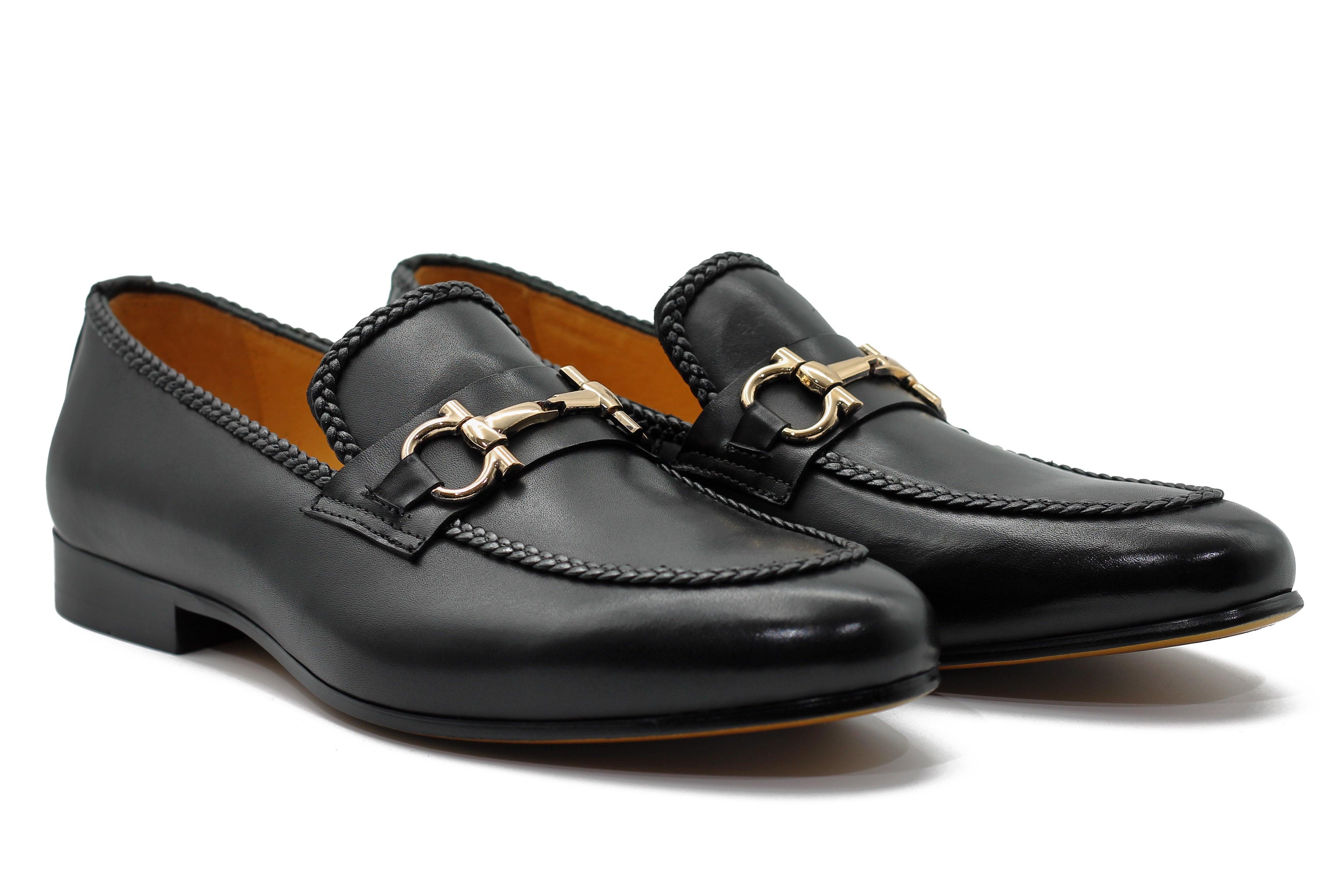 SNAFFLE TRIM LOAFERS IN BLACK