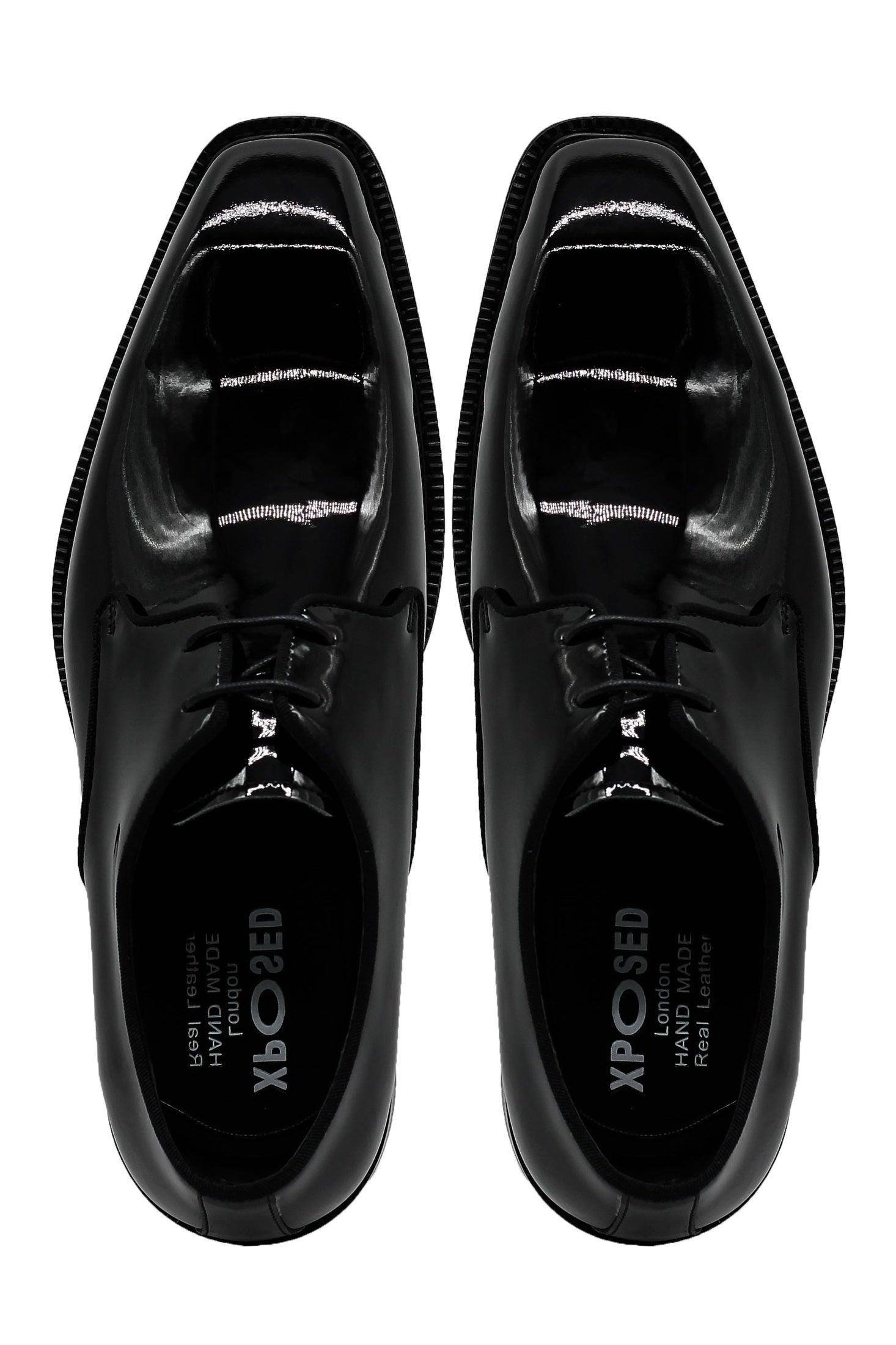 Whole cut Dress Shoes in Black Patent Leather