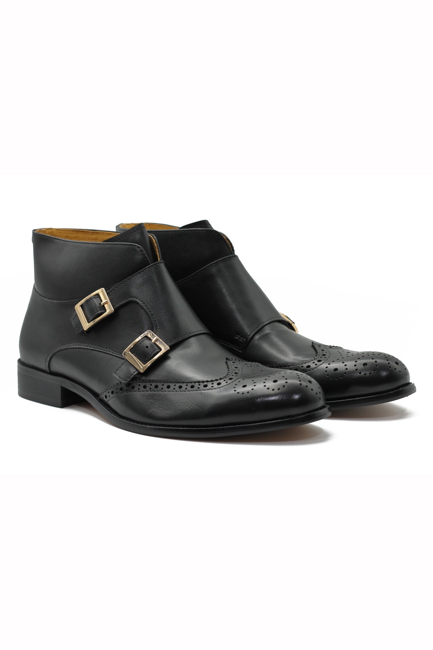 BLACK DOUBLE MONK BROGUES
