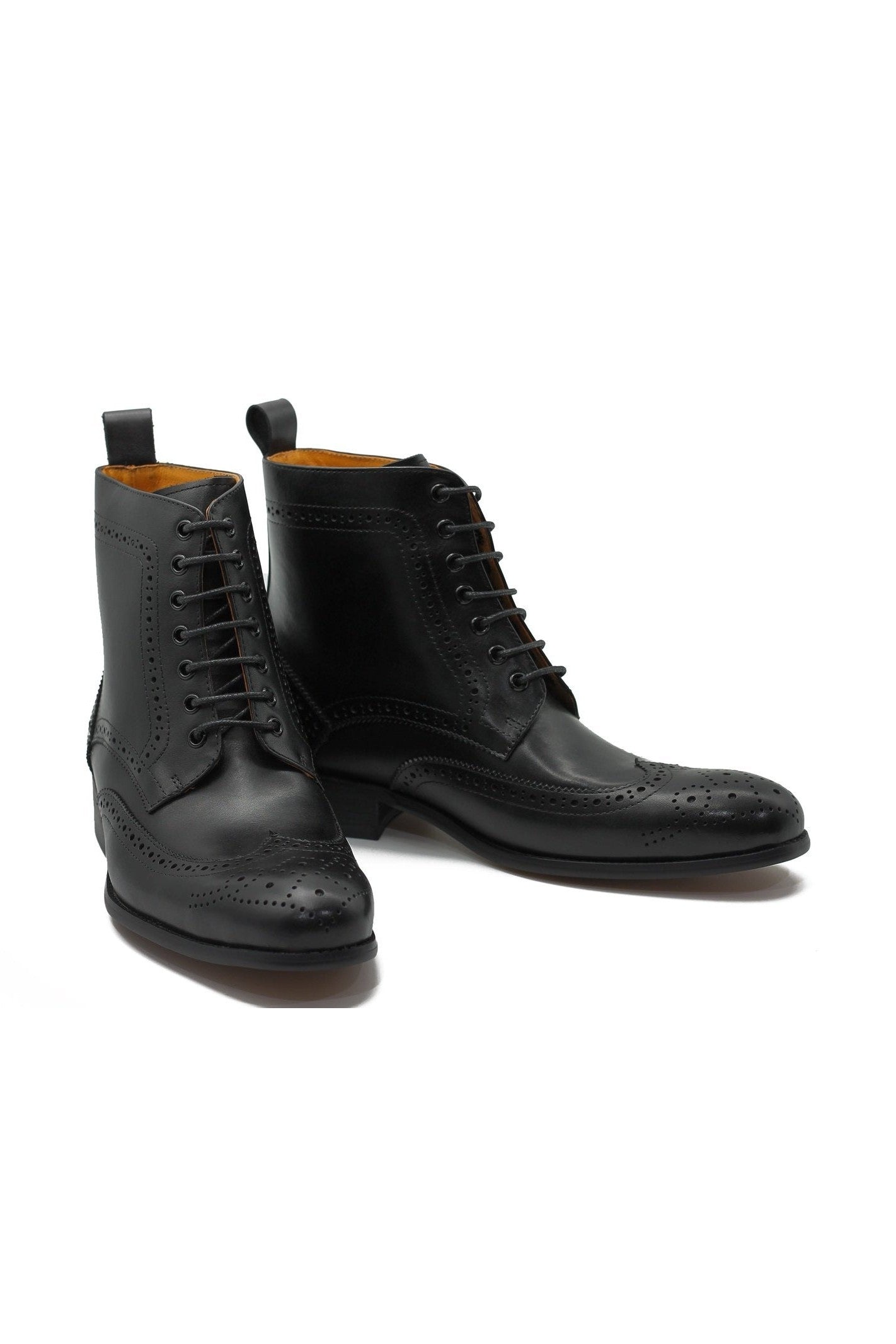 BLACK DERBY LEATHER BOOTS