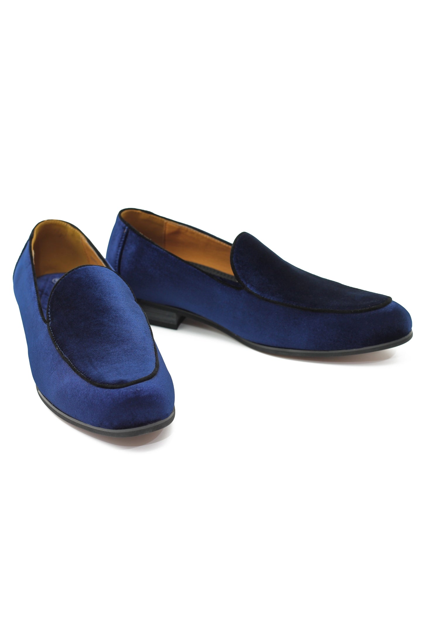 NAVY VELVET TUXEDO SLIPPERS