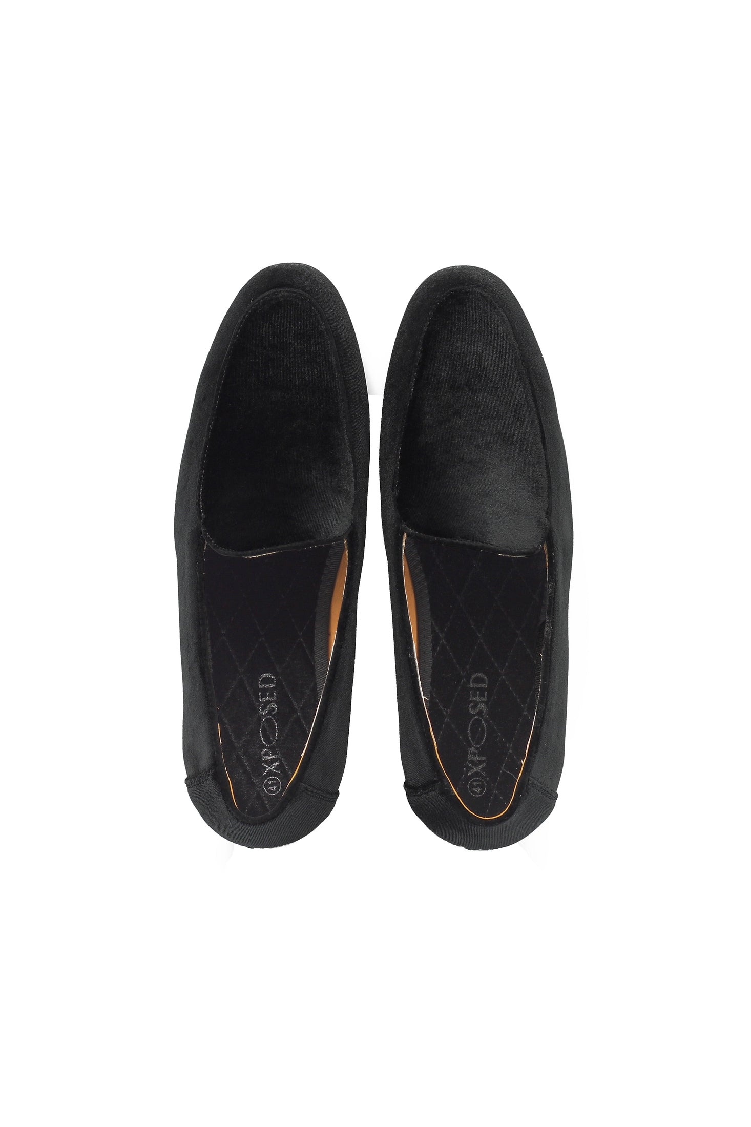 BLACK VELVET TUXEDO SLIPPERS
