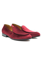 MAROON VELVET TUXEDO SLIPPERS