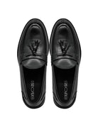 Men’s Black Faux Leather Retro Tassel Loafers
