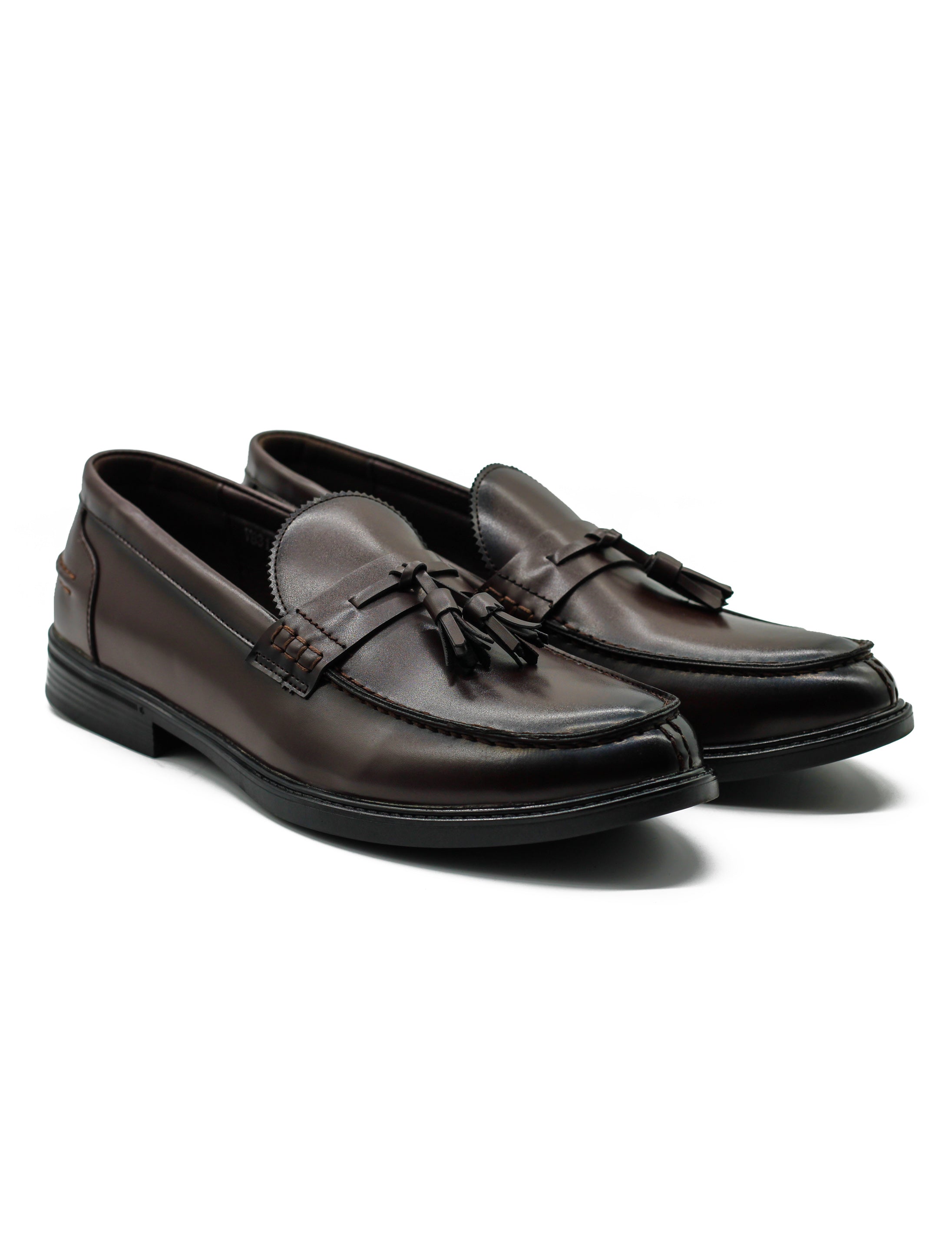 Men’s Brown Faux Leather Retro Tassel Loafers