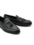 Men’s Black Faux Leather Tassel Loafers