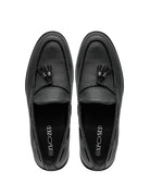 Men’s Black Faux Leather Tassel Loafers