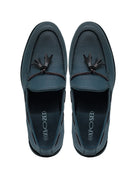 Men’s Navy Faux Leather Tassel Loafers