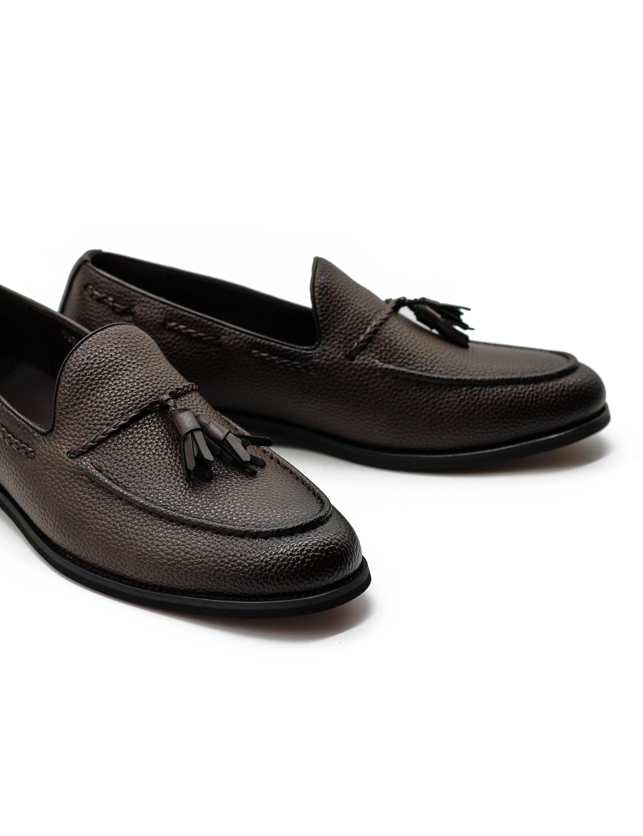 Men’s Brown Faux Leather Tassel Loafers