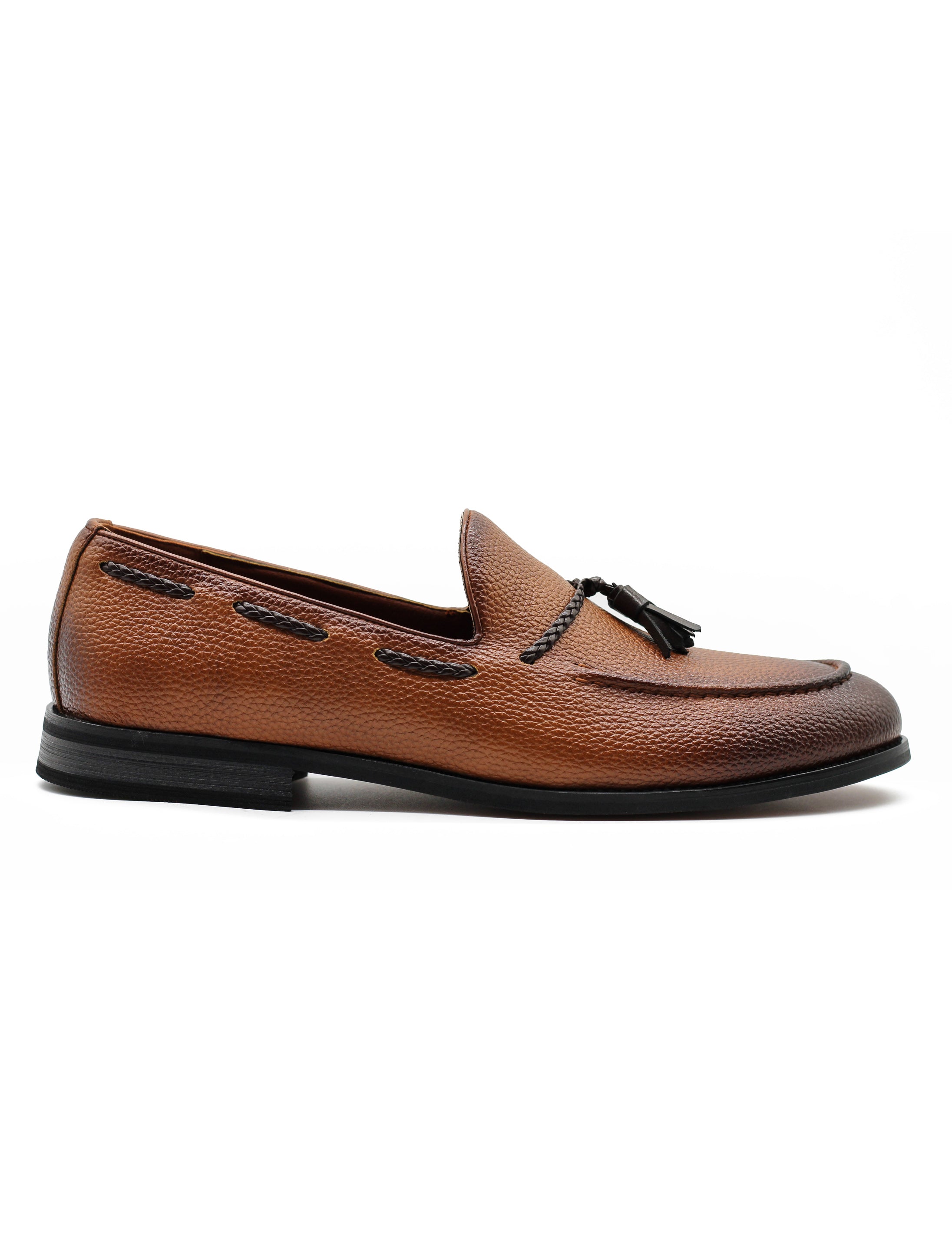 Men’s Tan Faux Leather Tassel Loafers