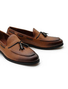 Men’s Tan Faux Leather Tassel Loafers
