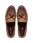 Men’s Tan Faux Leather Tassel Loafers