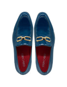 PATENT LEATHER GOLD BUCKLE LOAFER