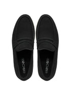 Black Faux Suede Leather Penny Loafers Lightweight