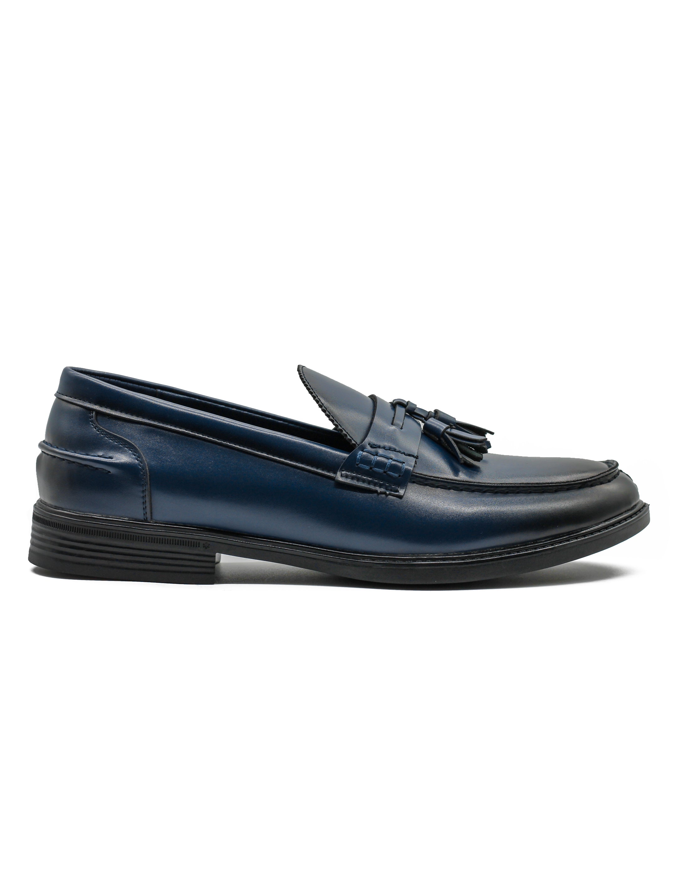 Men’s Navy Faux Leather Classic Tassel Loafers