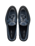 Men’s Navy Faux Leather Classic Tassel Loafers