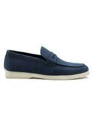 Midnight Blue Faux Suede Penny Loafers Lightweight Slip-Ons