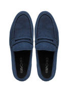 Midnight Blue Faux Suede Penny Loafers Lightweight Slip-Ons