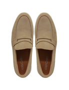 Sand Faux Suede Penny Loafers Lightweight Summer Slip-Ons