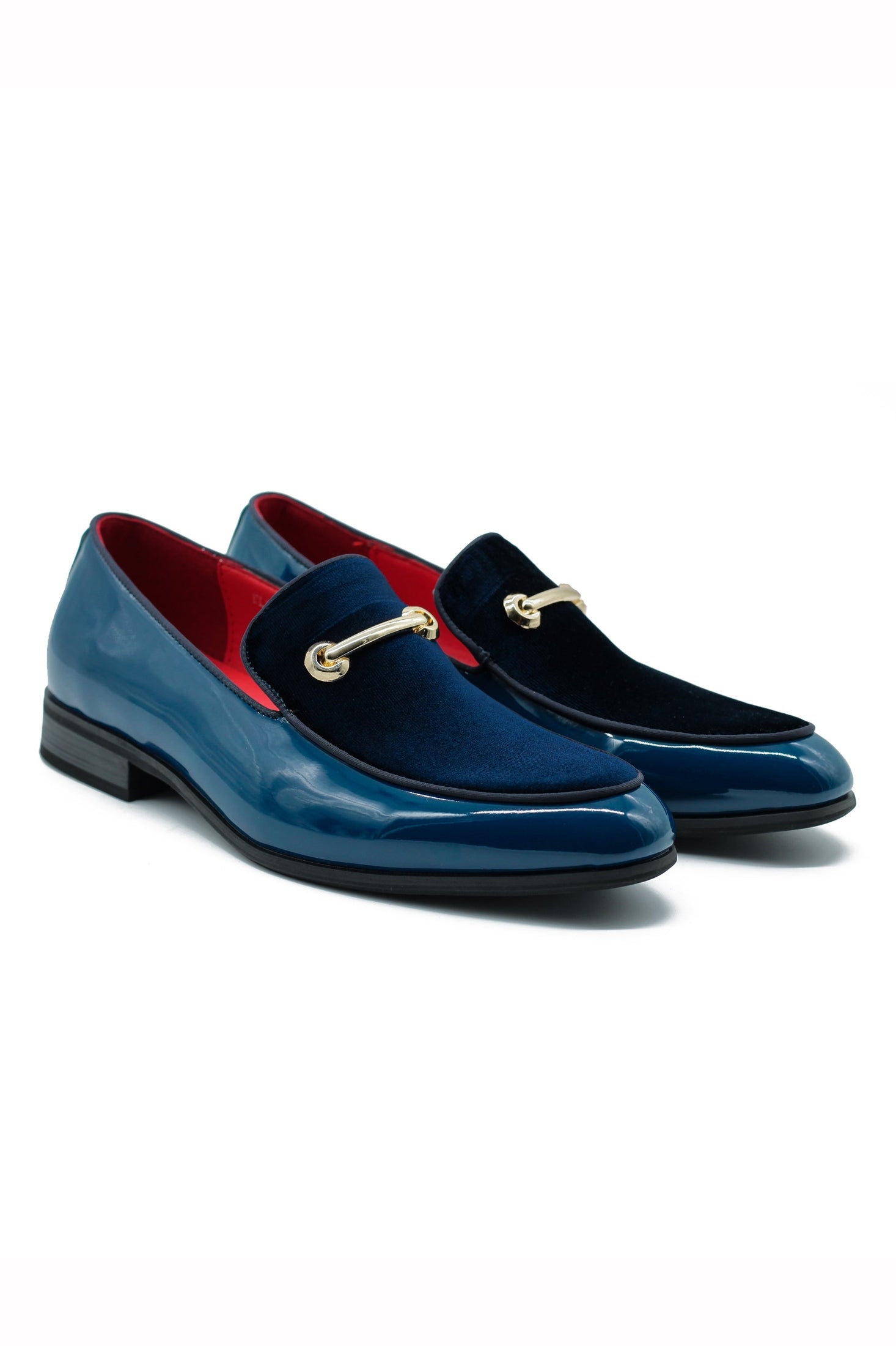 VELVET SHINY LOAFERS WITH BUCKLE