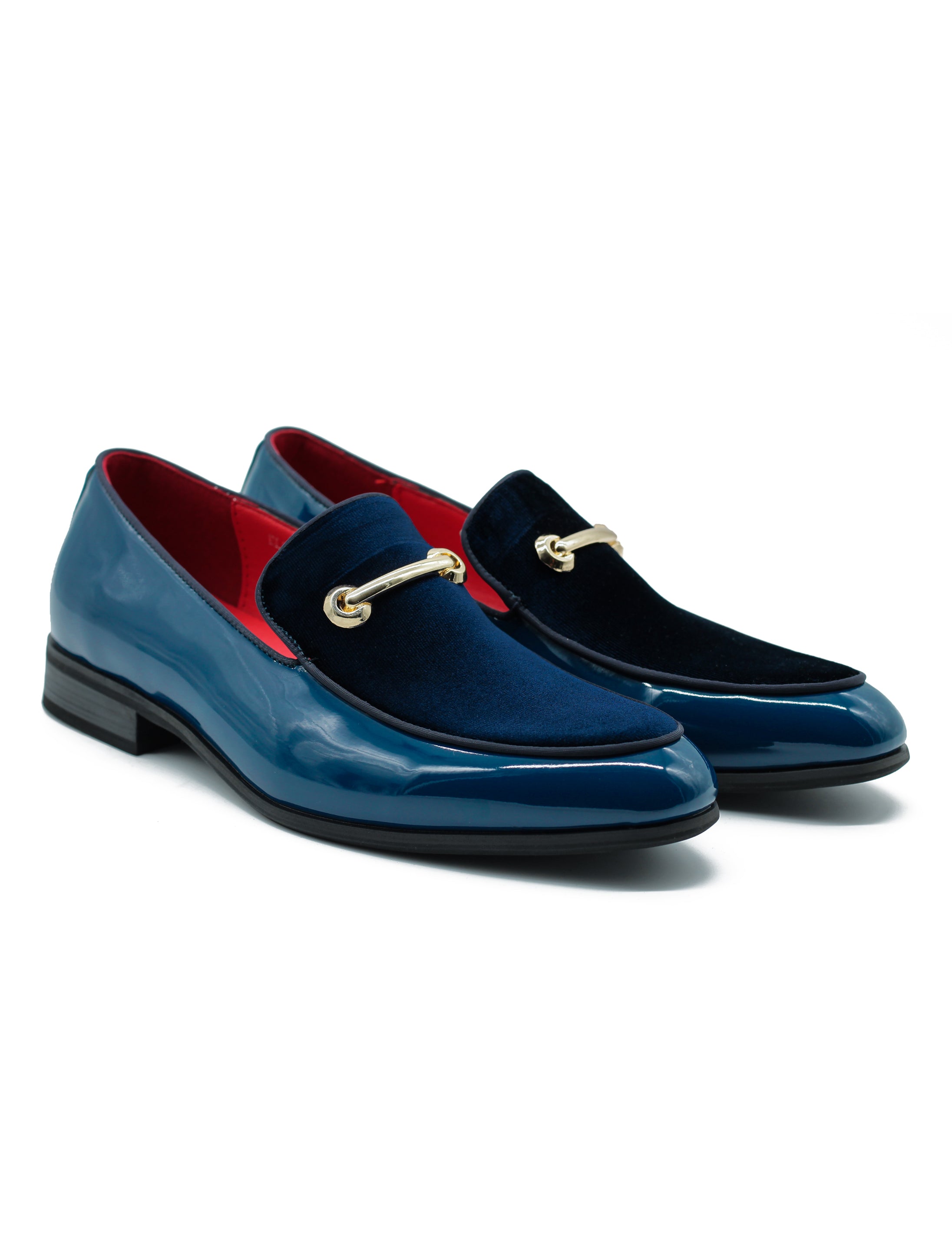 VELVET SHINY LOAFERS WITH BUCKLE