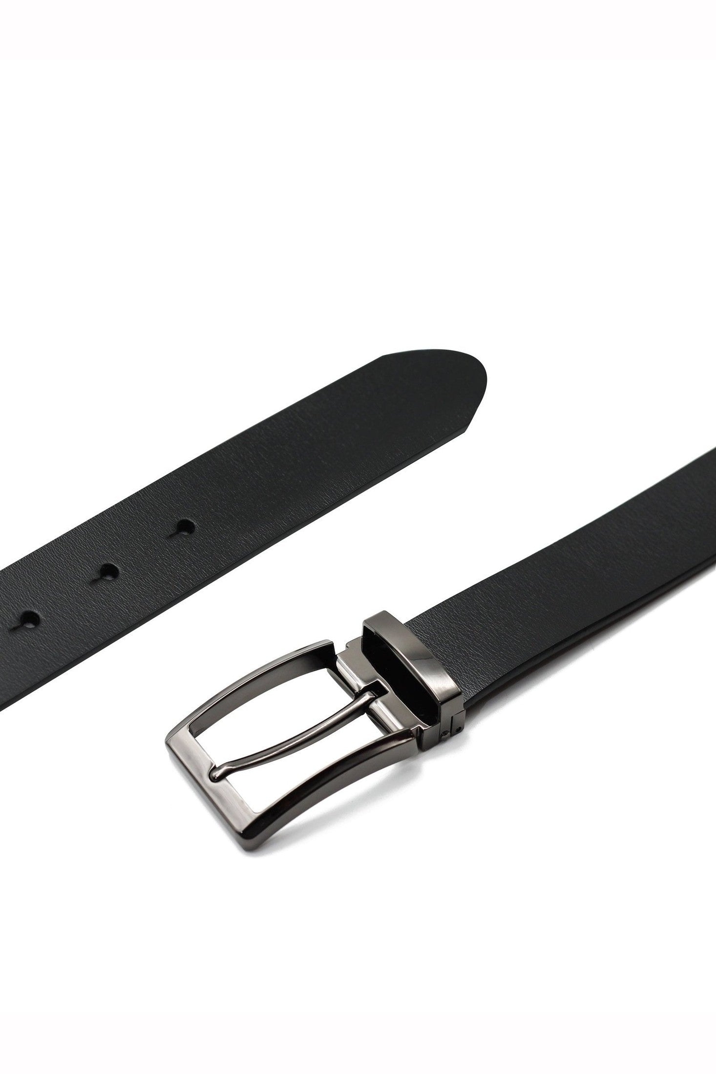 BLACK LEATHER BUCKLE BELT