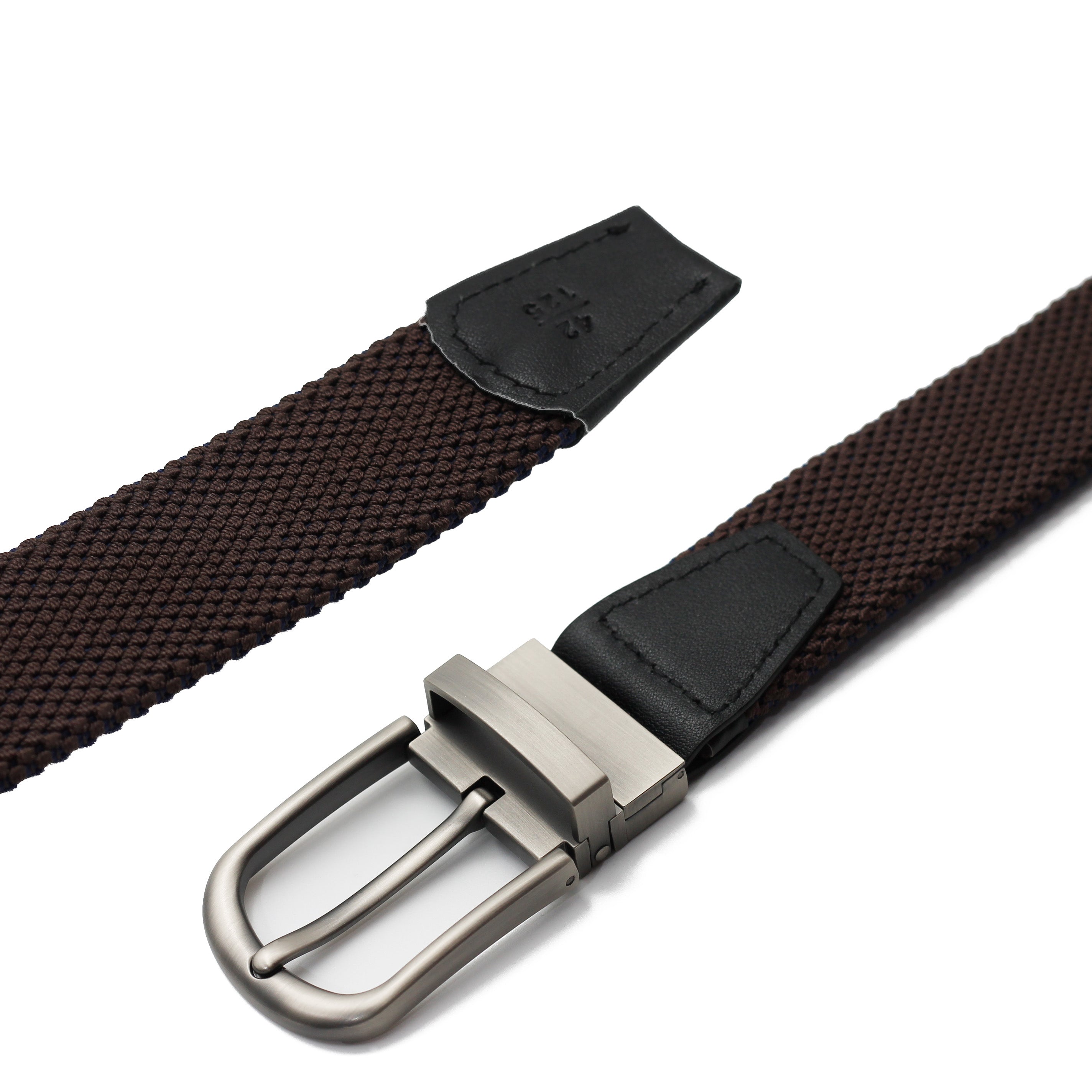 NAVY & BROWN REVERSIBLE STRETCH BELT