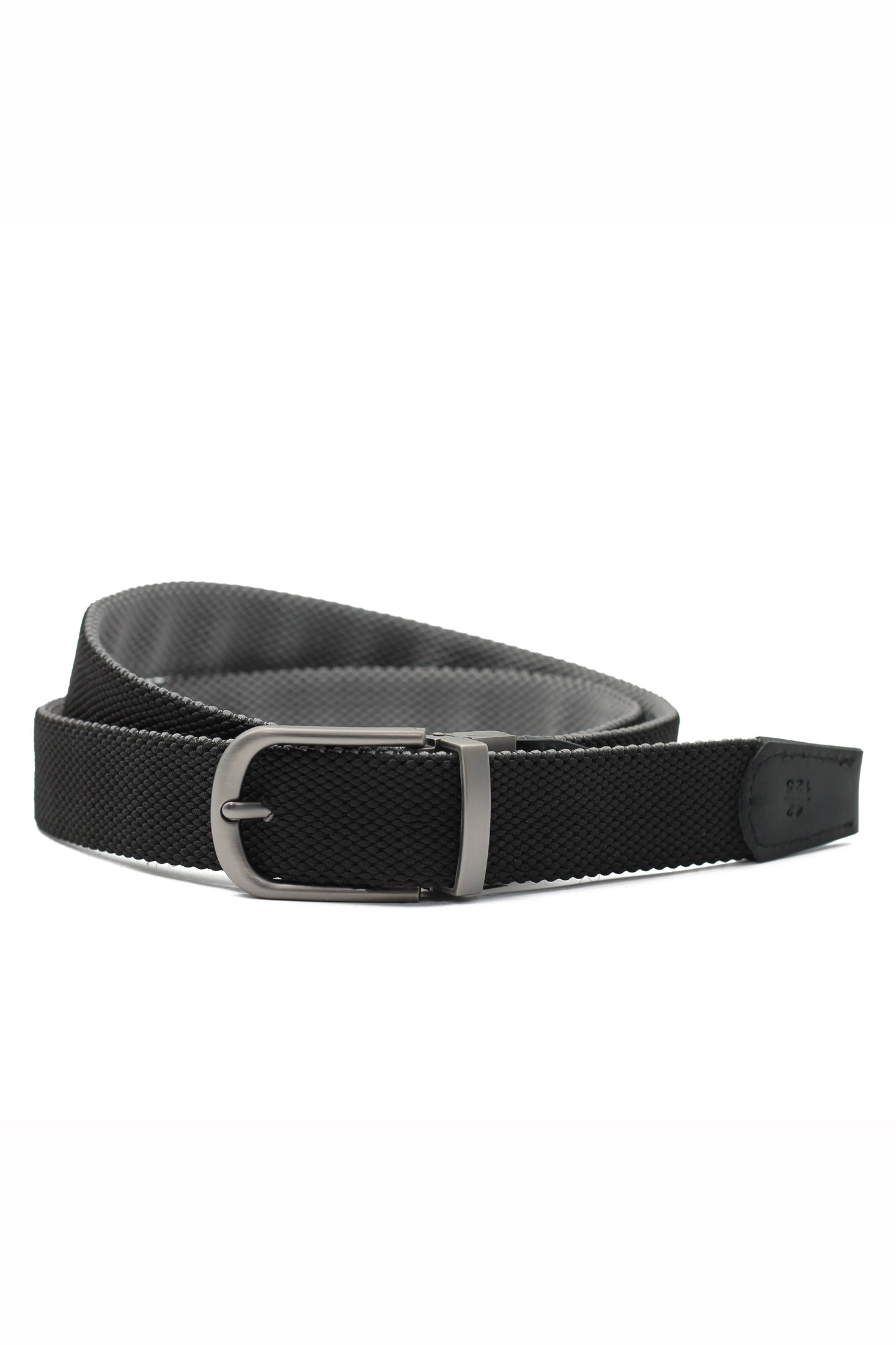 BLACK & GREY REVERSIBLE STRETCH BELT