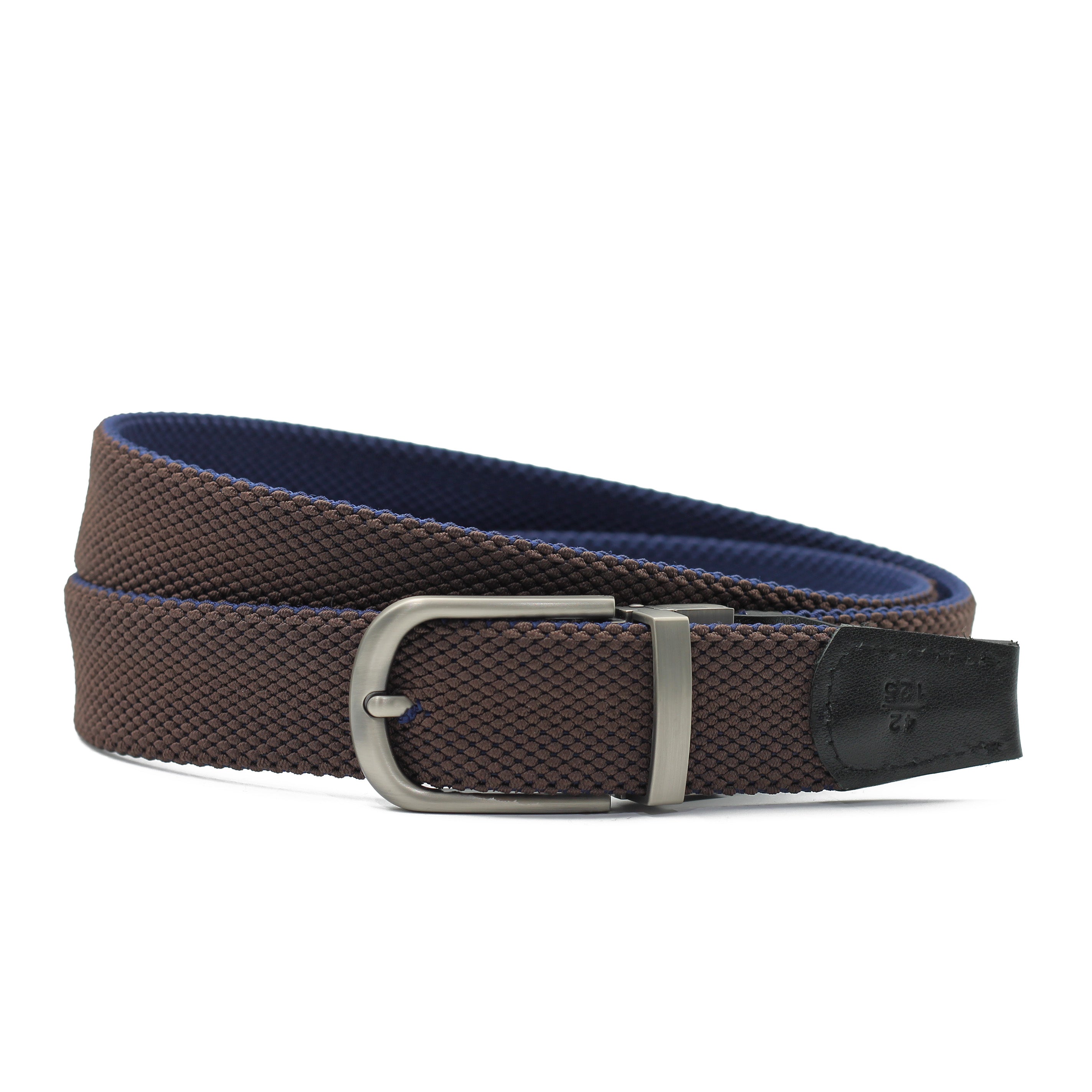 NAVY & BROWN REVERSIBLE STRETCH BELT