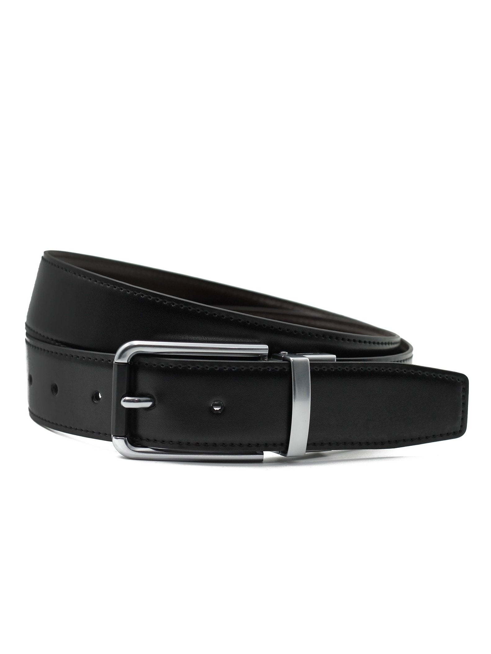 BROWN & BLACK LEATHER REVERSIBLE BELT