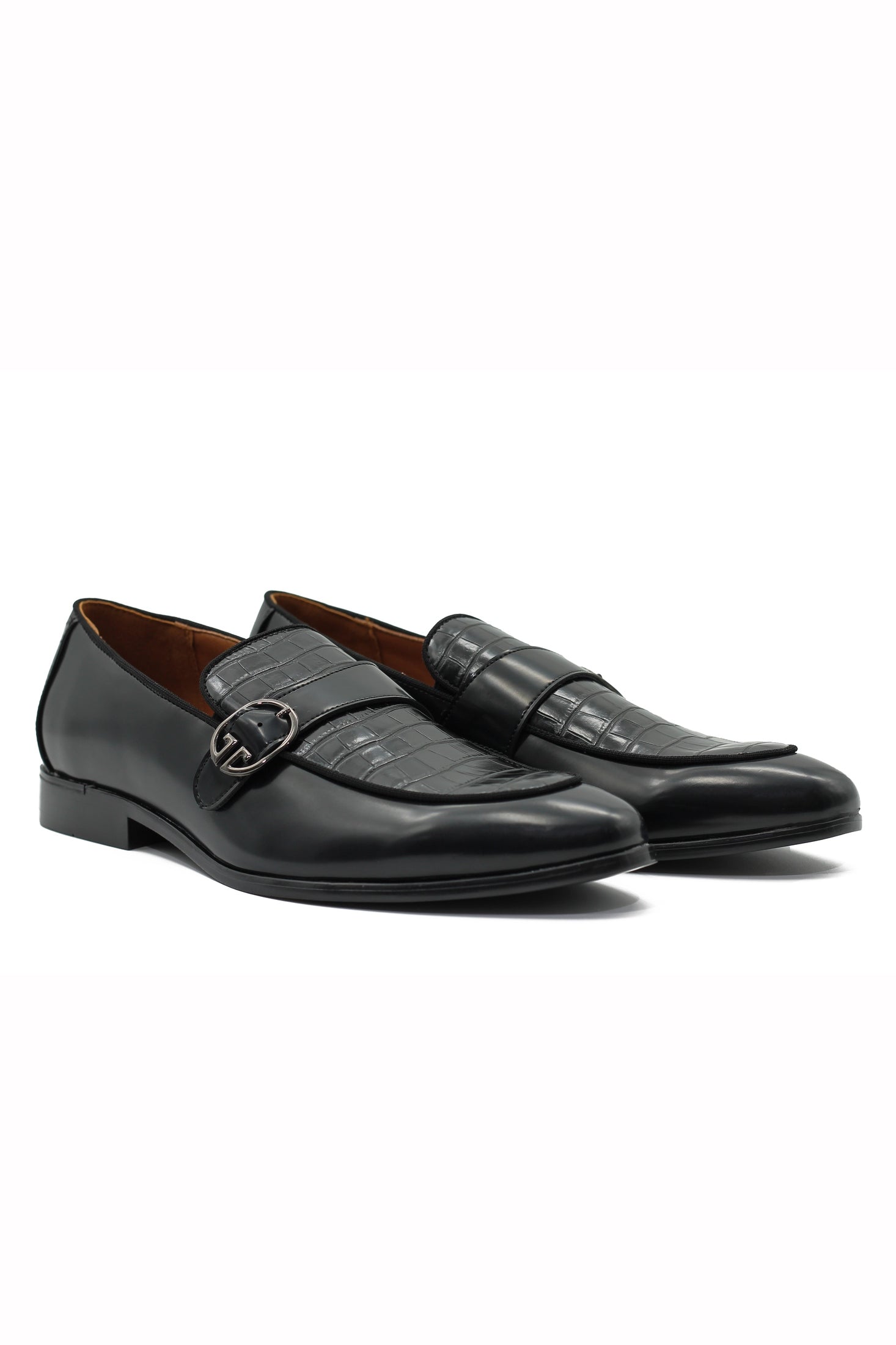 PRINTED MONK STRAP LOAFERS