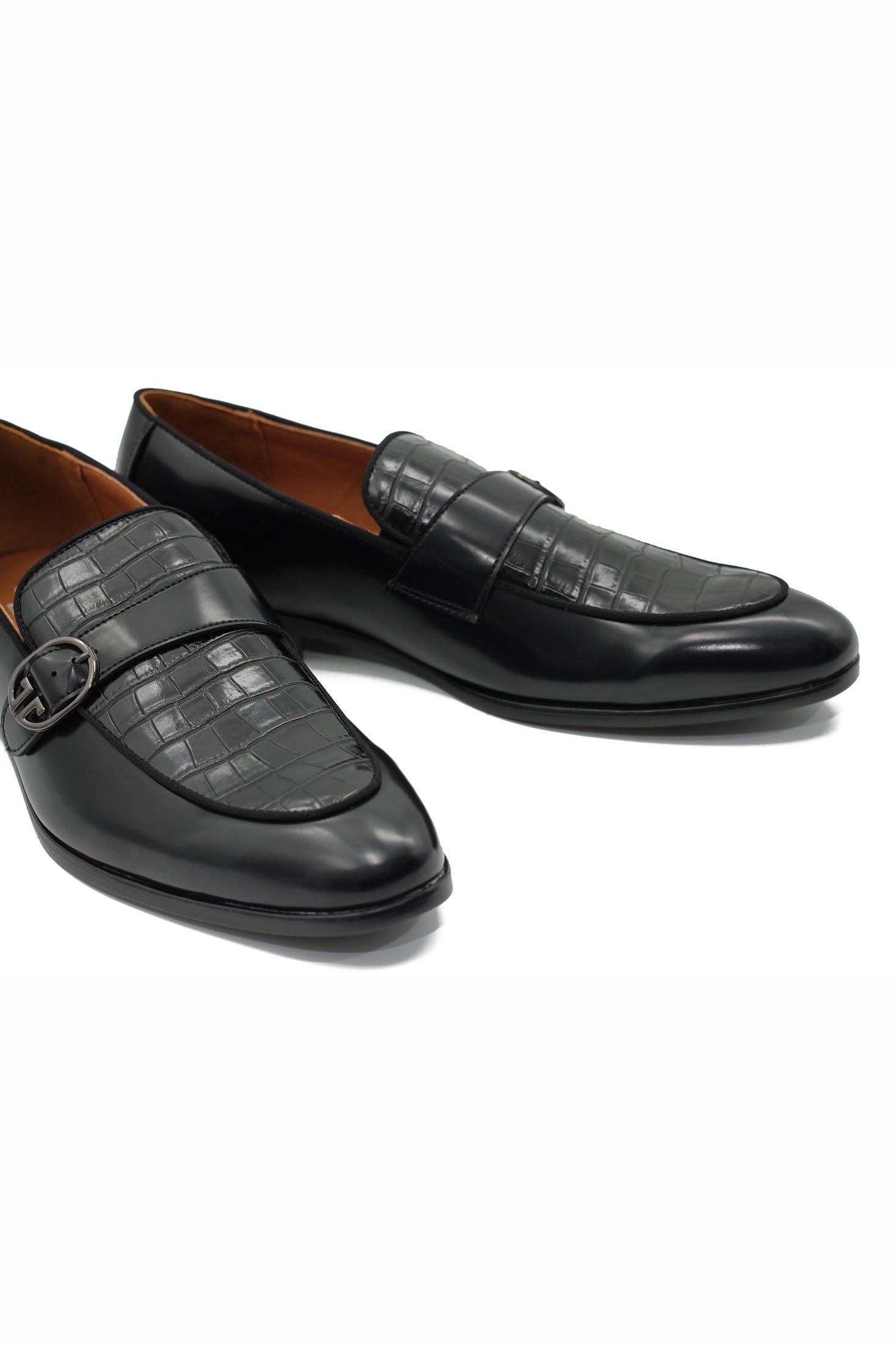 PRINTED MONK STRAP LOAFERS