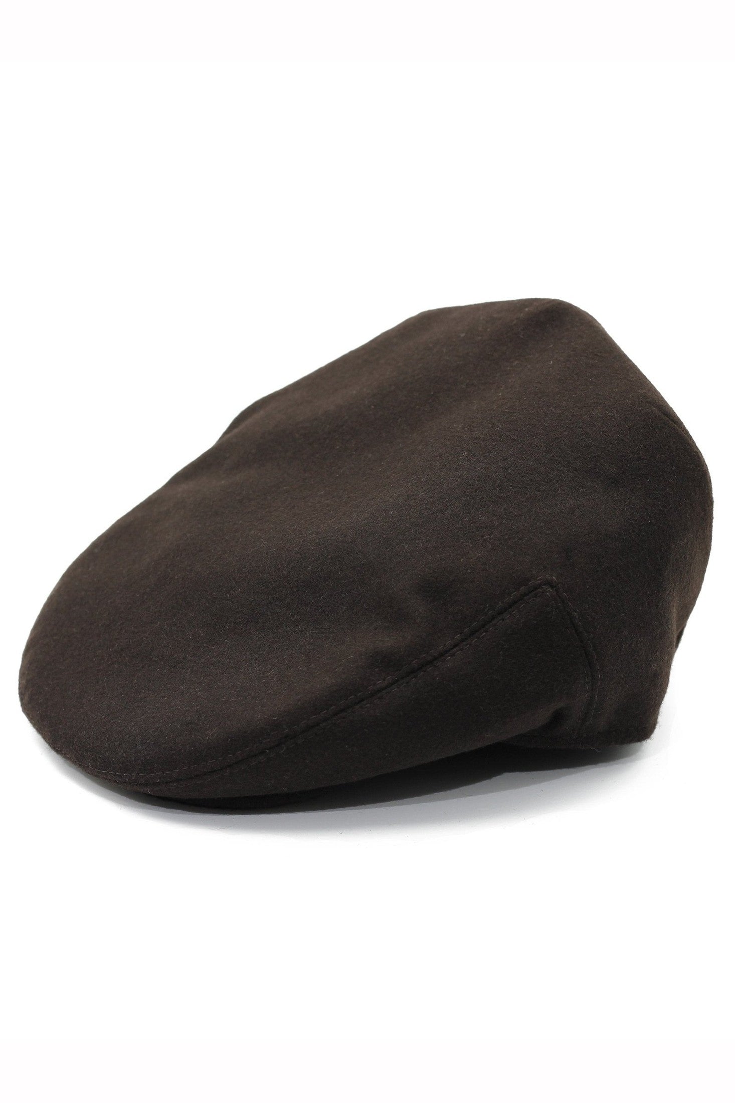 BROWN WOOL BLEND FLAT CAP
