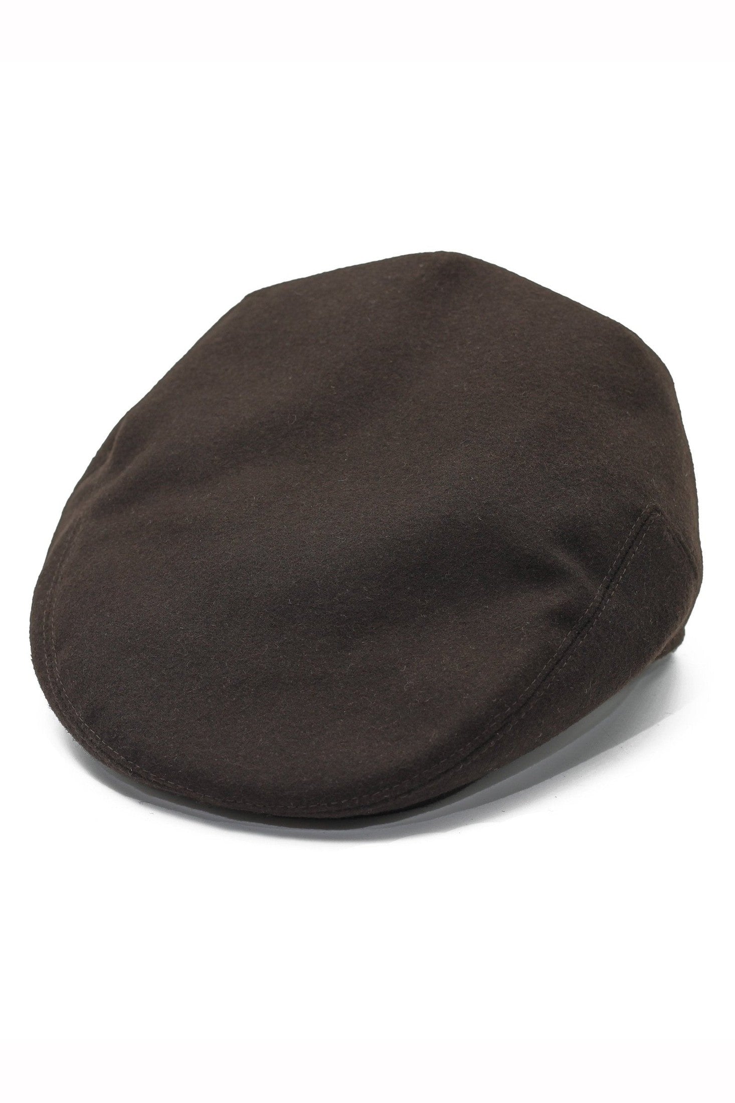 BROWN WOOL BLEND FLAT CAP
