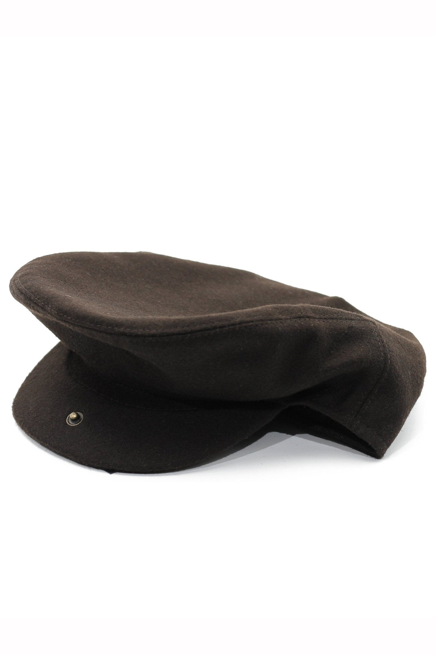 BROWN WOOL BLEND FLAT CAP