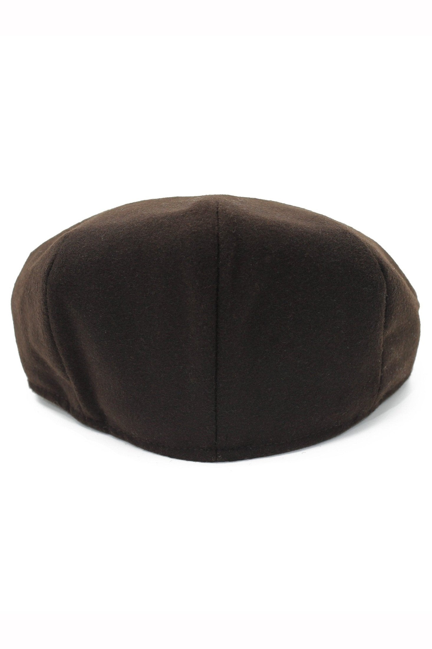 BROWN WOOL BLEND FLAT CAP