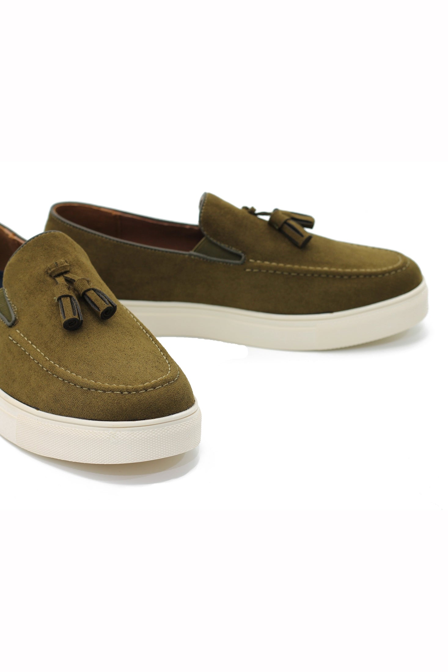 FAUX LEATHER SUEDE SNEAKER WITH TASSEL