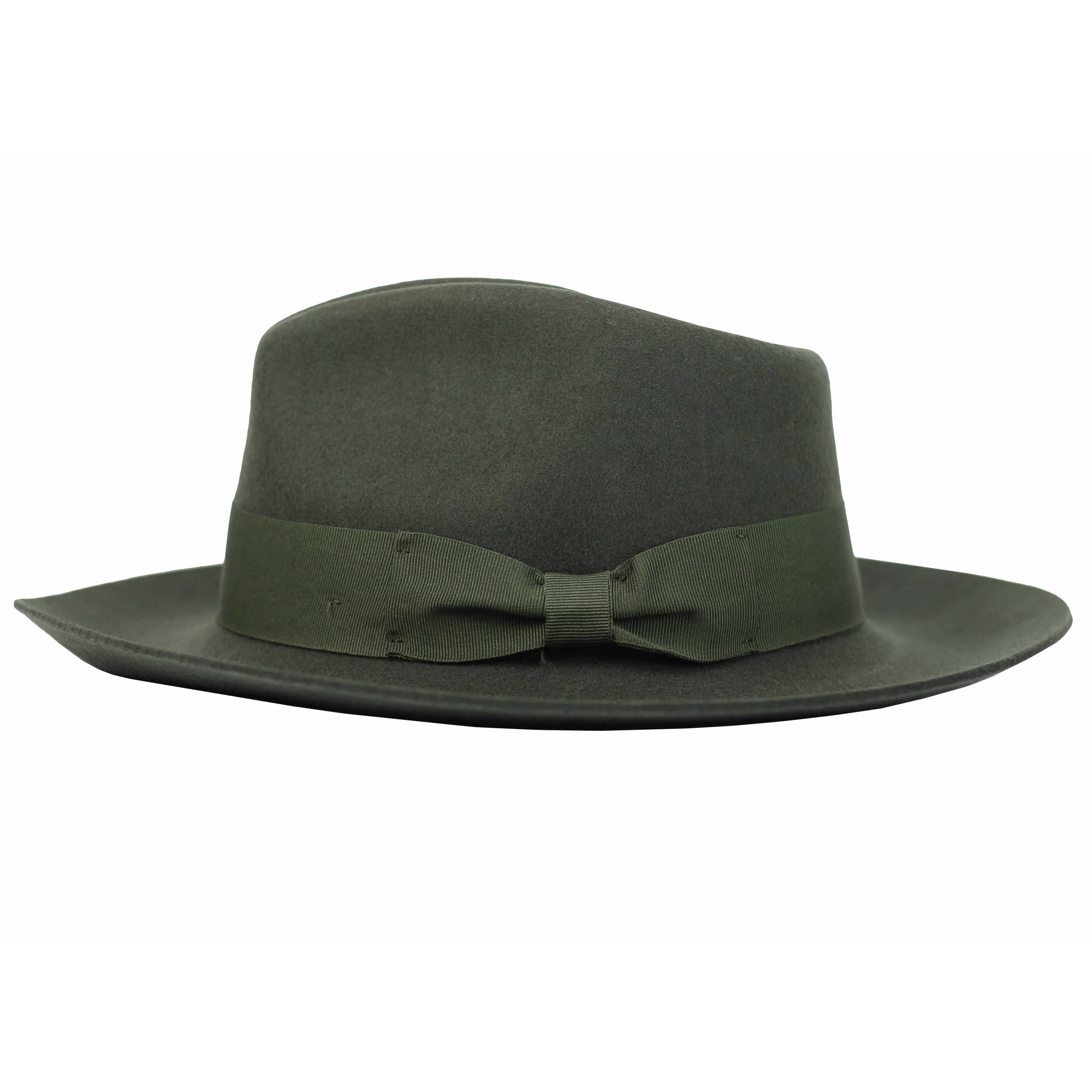 Gladwin Bond 100% Wool Green Fedora Stiff Hat