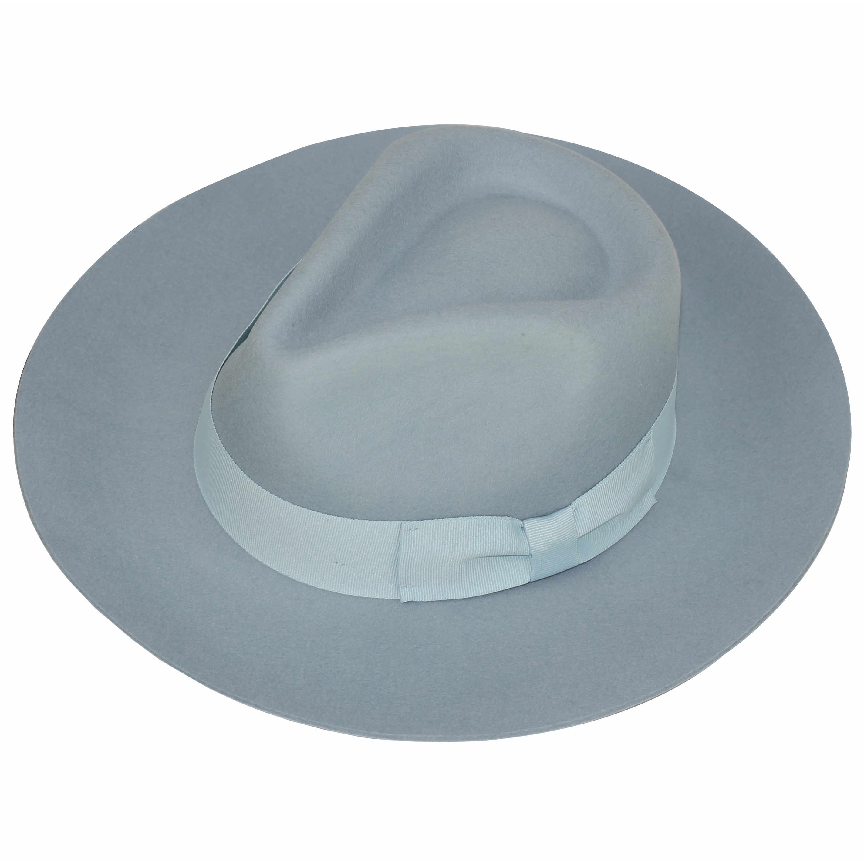 Gladwin Bond 100% Wool Blue Fedora Stiff Hat