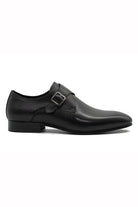 BLACK GRAIN LEATHER MONK STRAP