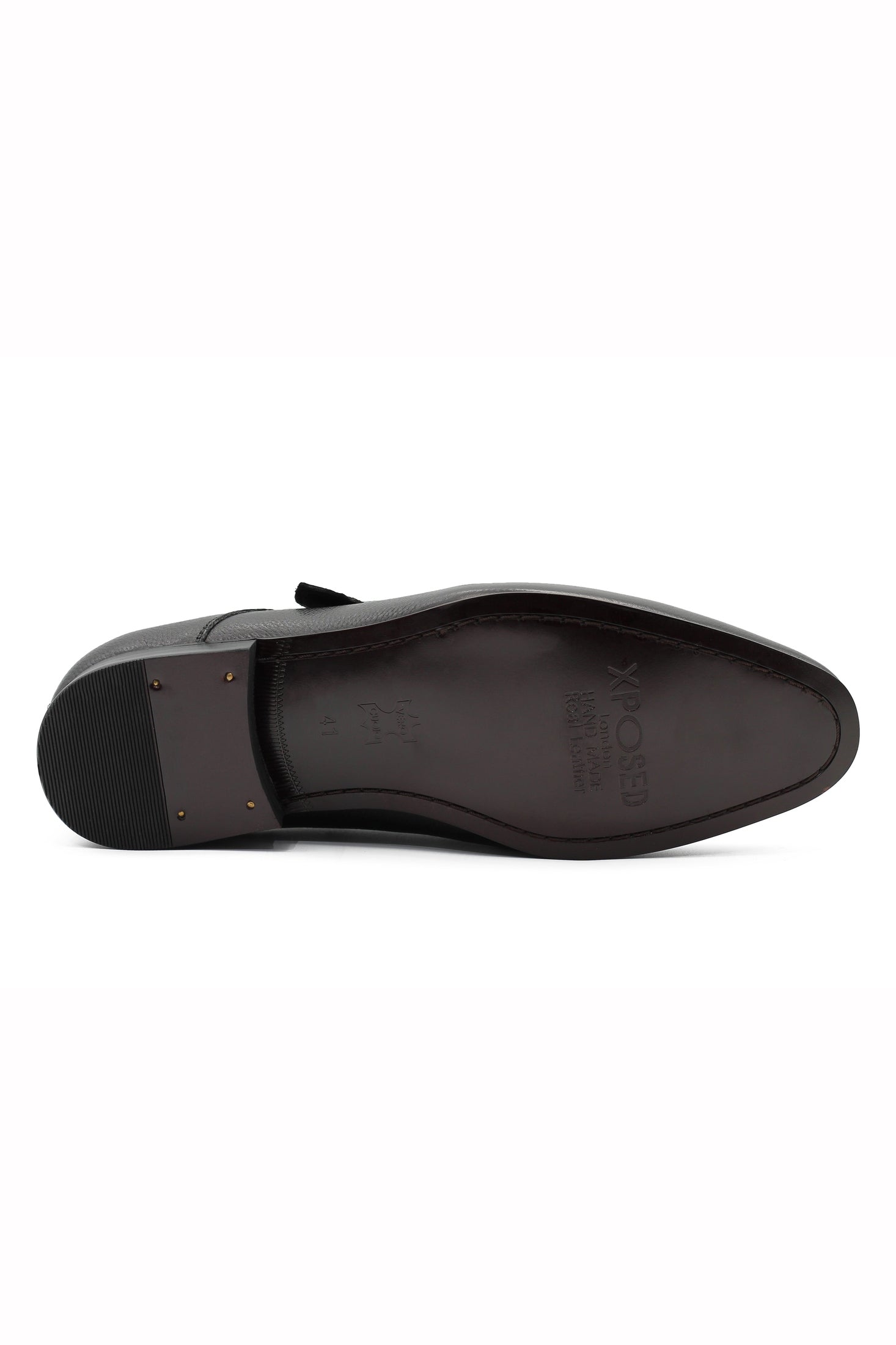BLACK GRAIN LEATHER MONK STRAP