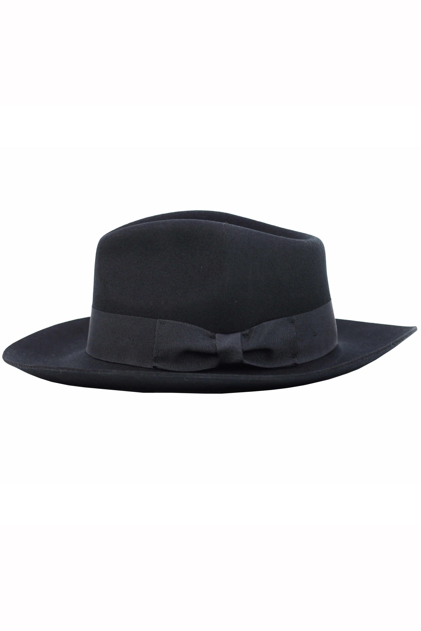 Gladwin Bond 100% Wool Black Fedora Stiff Hat