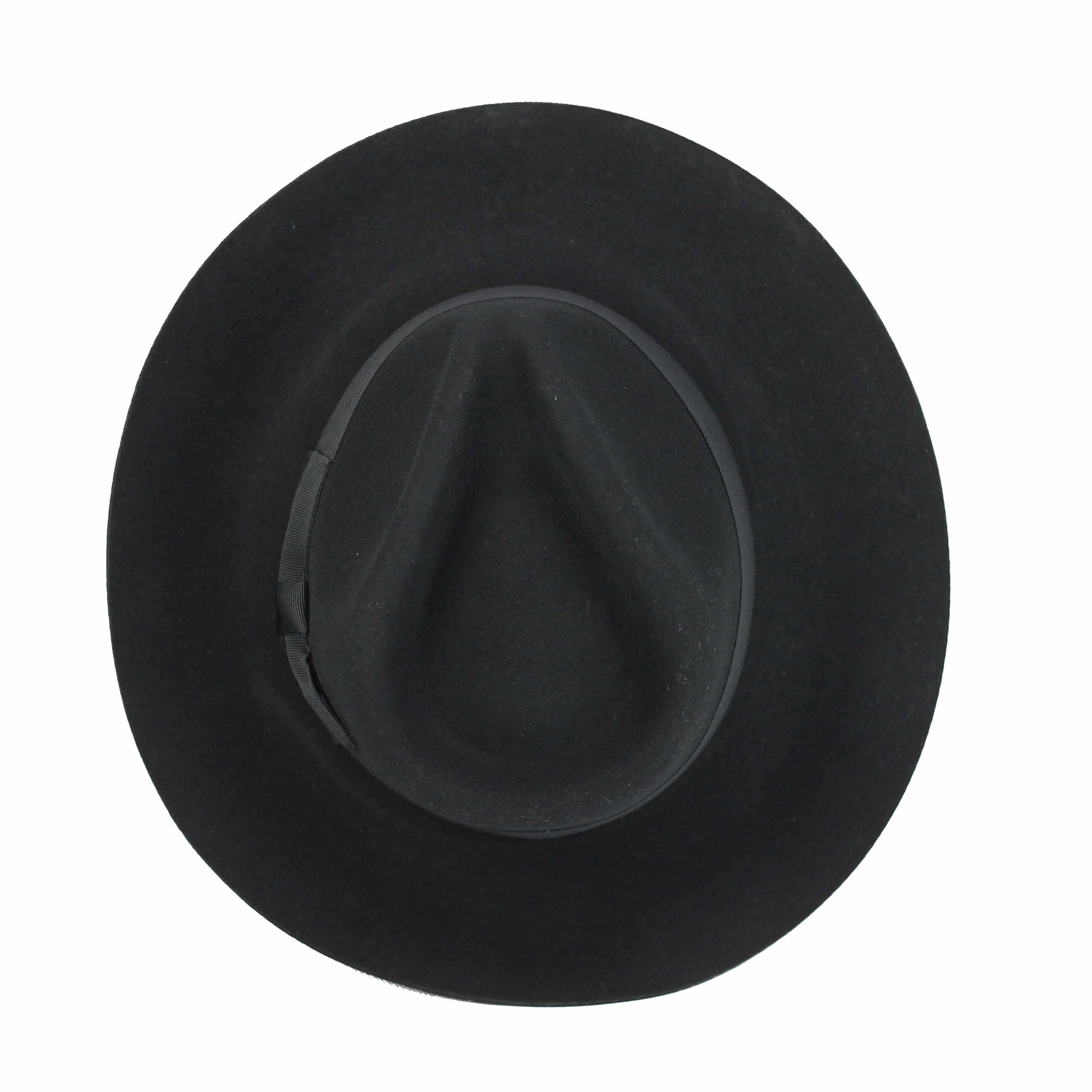 Gladwin Bond 100% Wool Black Fedora Stiff Hat