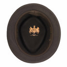 Pork Pie Brown Hat 100% Wool Felt Diamond Shape Crown - DC-310